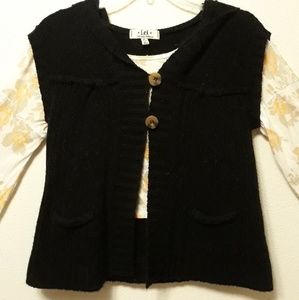Short-Sleeve Sweater Cardigan
